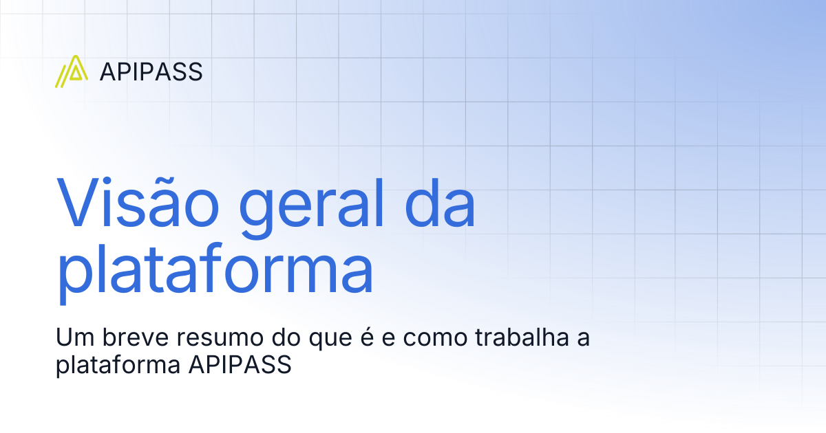 Visão geral da plataforma | APIPASS