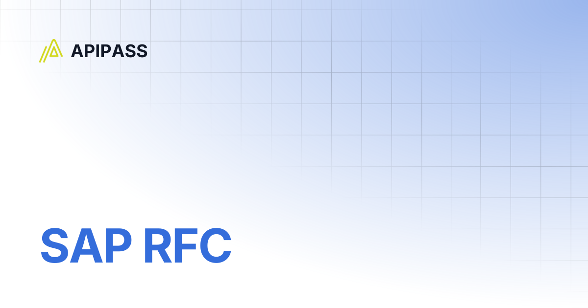 SAP RFC | APIPASS